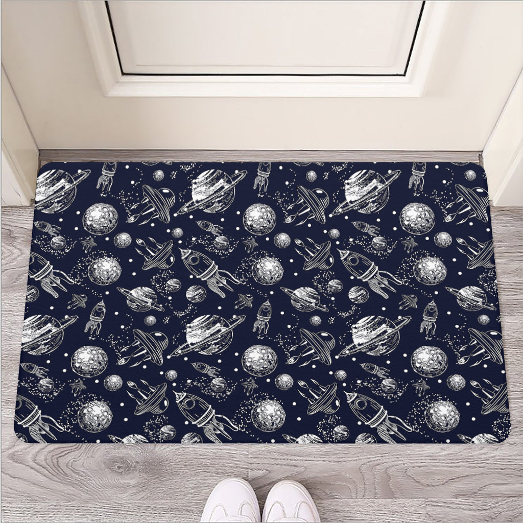 Galaxy UFO Pattern Print Rubber Doormat