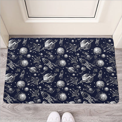 Galaxy UFO Pattern Print Rubber Doormat