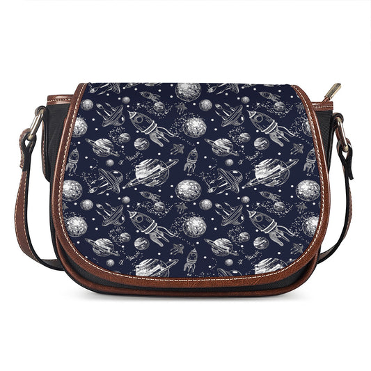 Galaxy UFO Pattern Print Saddle Bag