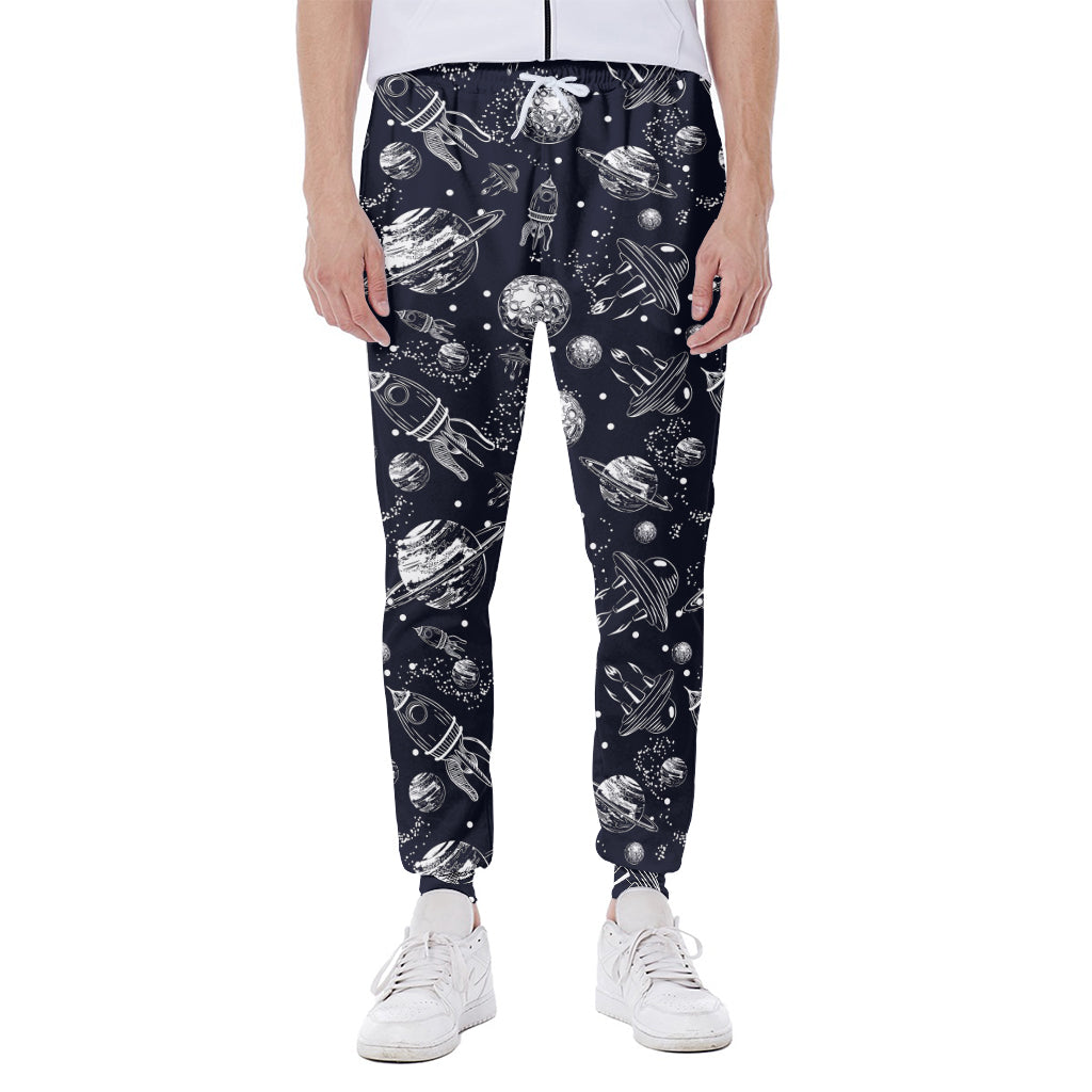 Galaxy UFO Pattern Print Scuba Joggers