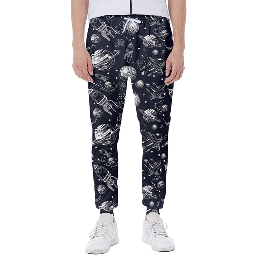 Galaxy UFO Pattern Print Scuba Joggers