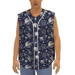 Galaxy UFO Pattern Print Sleeveless Baseball Jersey