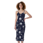 Galaxy UFO Pattern Print Slim Fit Midi Cami Dress