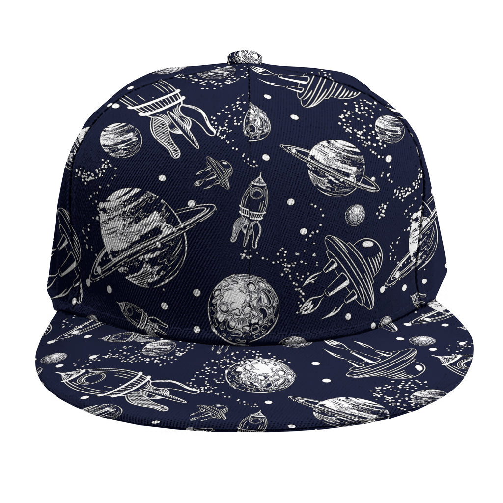 Galaxy UFO Pattern Print Snapback Cap