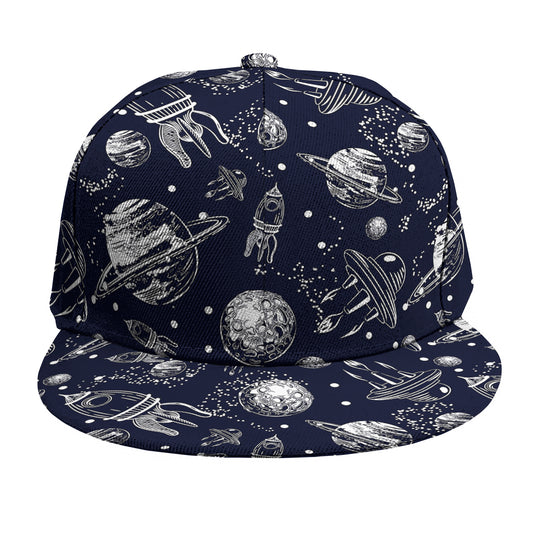 Galaxy UFO Pattern Print Snapback Cap