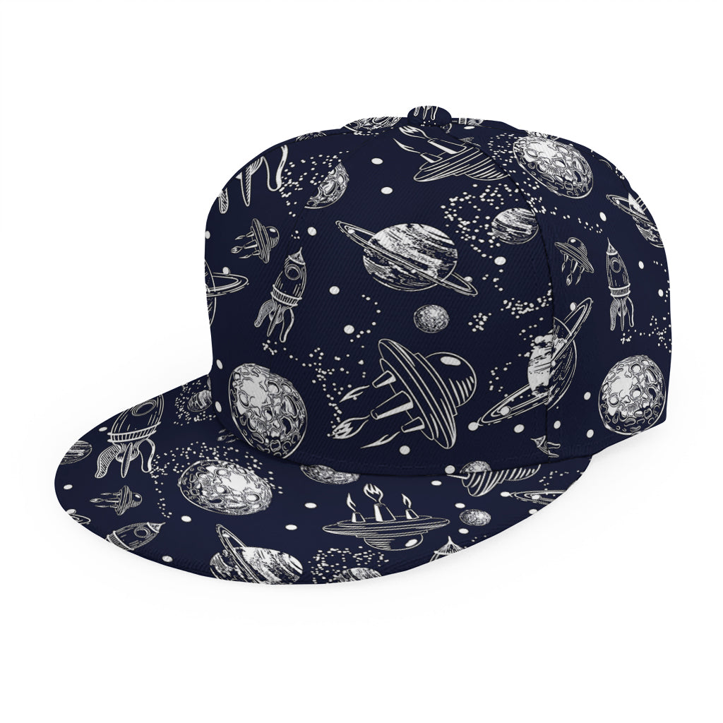 Galaxy UFO Pattern Print Snapback Cap