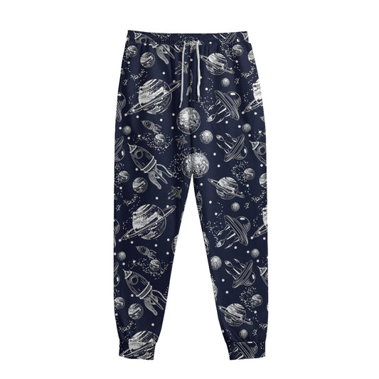 Galaxy UFO Pattern Print Sweatpants