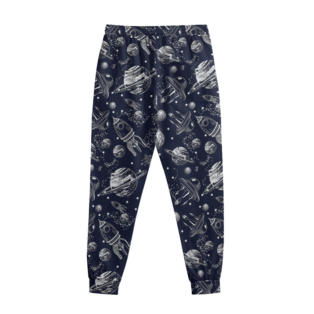 Galaxy UFO Pattern Print Sweatpants