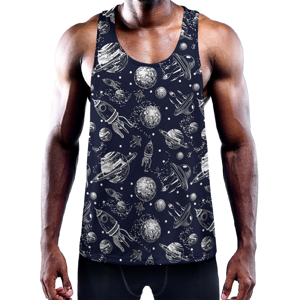 Galaxy UFO Pattern Print Training Tank Top