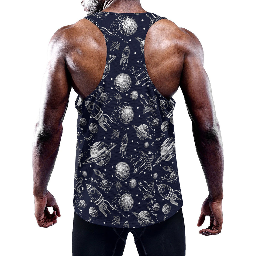 Galaxy UFO Pattern Print Training Tank Top