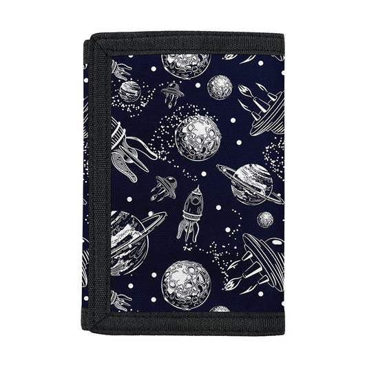 Galaxy UFO Pattern Print Trifold Wallet