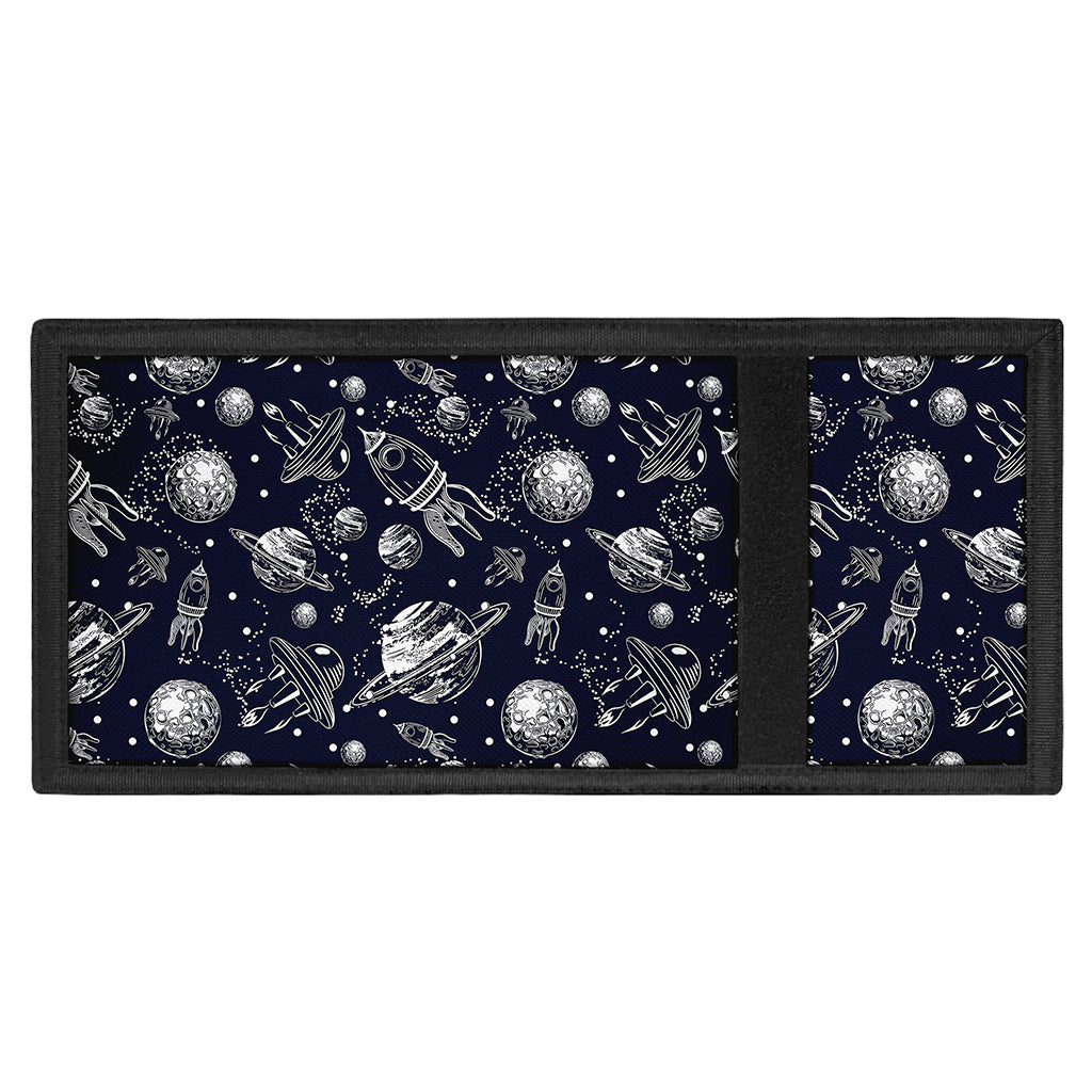 Galaxy UFO Pattern Print Trifold Wallet