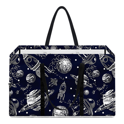 Galaxy UFO Pattern Print Utility Tote Bag