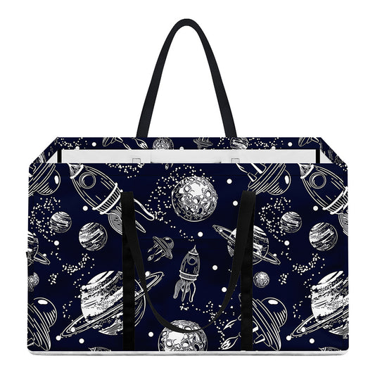 Galaxy UFO Pattern Print Utility Tote Bag