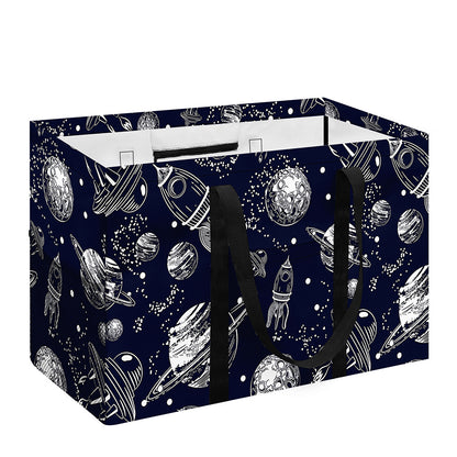 Galaxy UFO Pattern Print Utility Tote Bag
