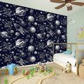 Galaxy UFO Pattern Print Wall Sticker