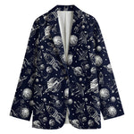 Galaxy UFO Pattern Print Women's Blazer