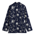 Galaxy UFO Pattern Print Women's Blazer