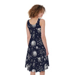 Galaxy UFO Pattern Print Women's Sleeveless Dress