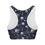 Galaxy UFO Pattern Print Women's Sports Bra