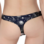 Galaxy UFO Pattern Print Women's Thong