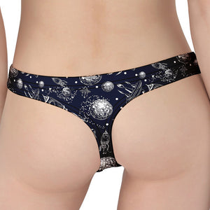 Galaxy UFO Pattern Print Women's Thong