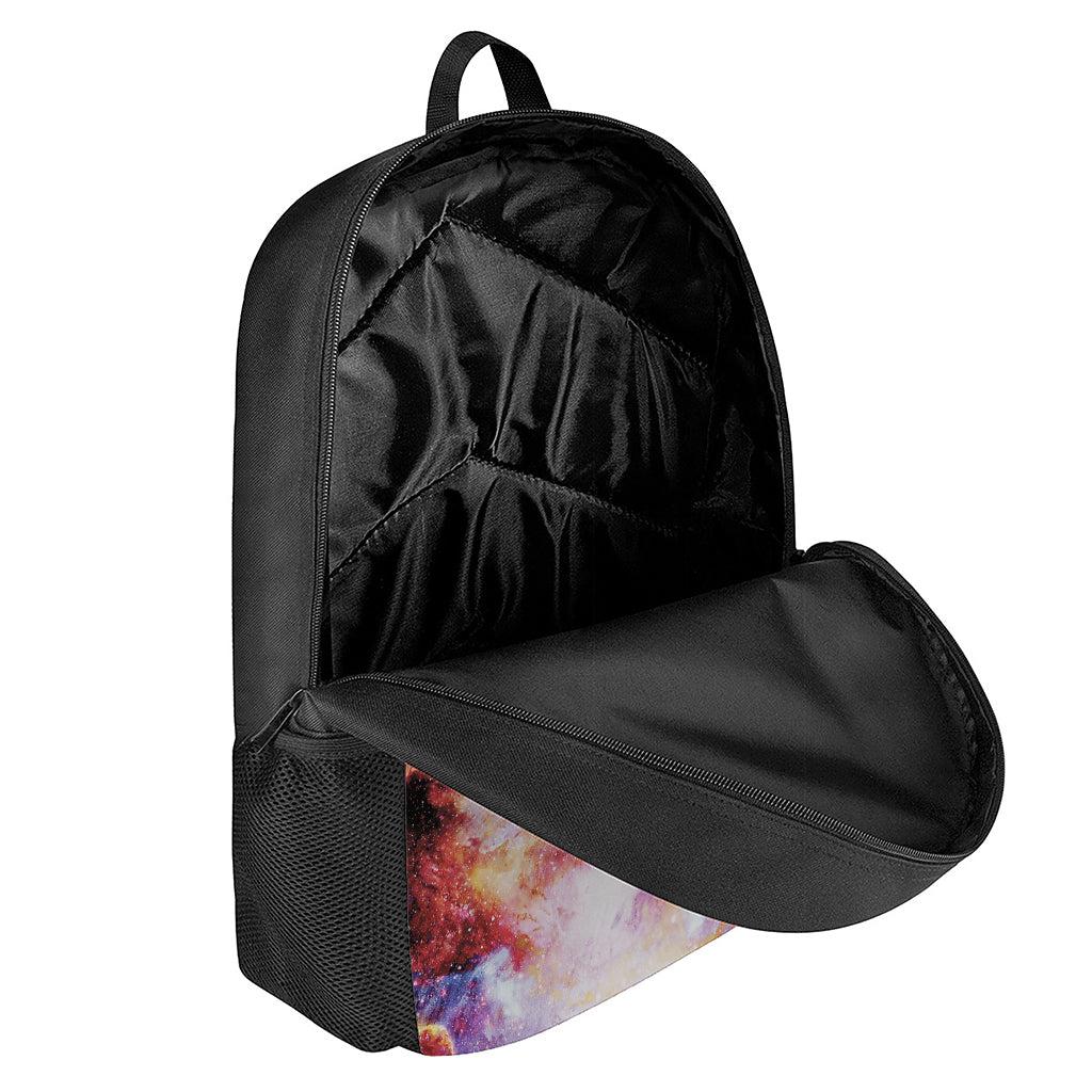 Galaxy Wolf Portrait Print 17 Inch Backpack