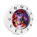 Galaxy Wolf Portrait Print Alarm Clock