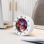 Galaxy Wolf Portrait Print Alarm Clock
