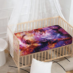 Galaxy Wolf Portrait Print Baby Crib Sheet