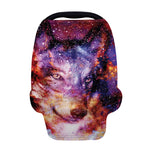 Galaxy Wolf Portrait Print Baby Seat Cover