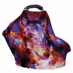 Galaxy Wolf Portrait Print Baby Seat Cover