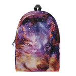 Galaxy Wolf Portrait Print Backpack