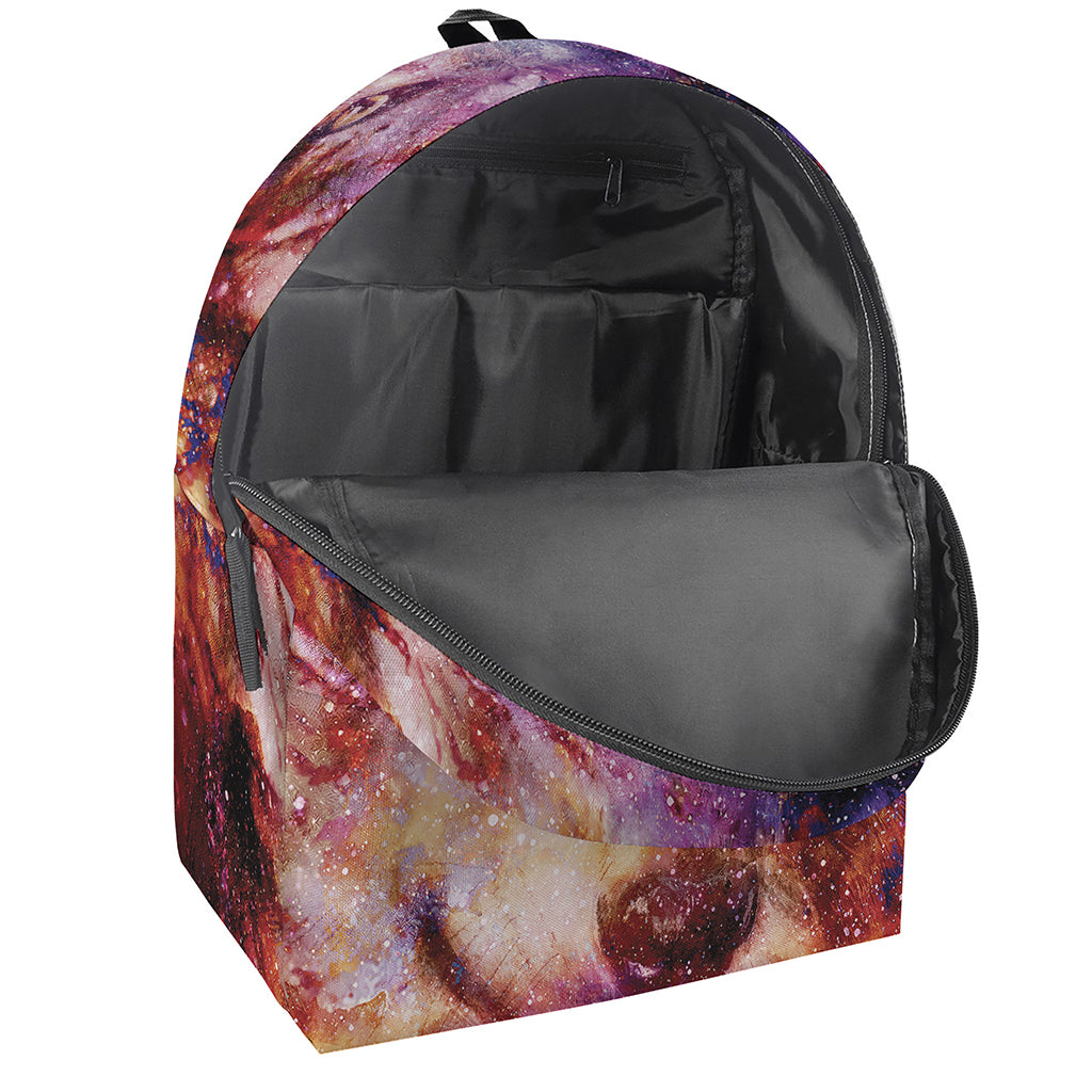 Galaxy Wolf Portrait Print Backpack