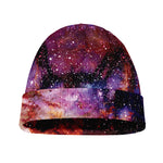 Galaxy Wolf Portrait Print Beanie