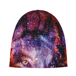 Galaxy Wolf Portrait Print Beanie