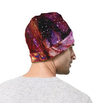 Galaxy Wolf Portrait Print Beanie