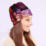 Galaxy Wolf Portrait Print Beanie
