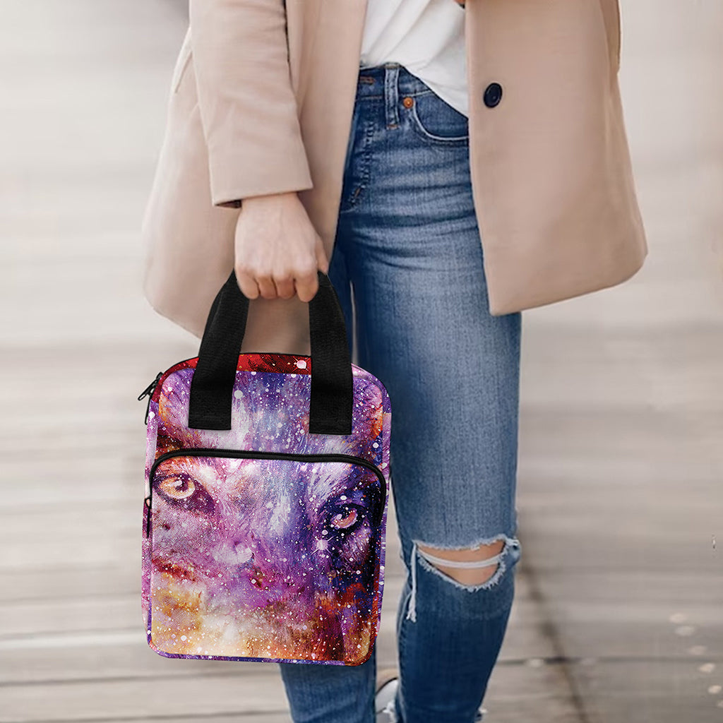 Galaxy Wolf Portrait Print Bible Tote Bag