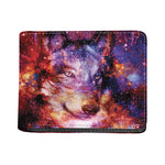 Galaxy Wolf Portrait Print Bifold Wallet
