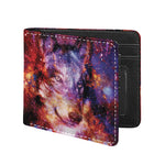 Galaxy Wolf Portrait Print Bifold Wallet