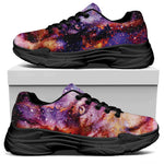 Galaxy Wolf Portrait Print Black Chunky Shoes