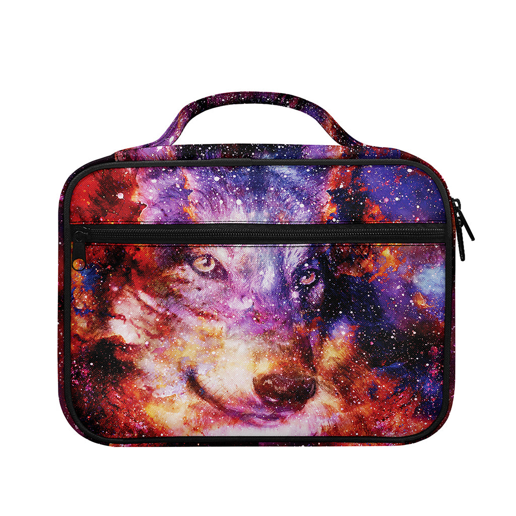 Galaxy Wolf Portrait Print Briefcase Bible Bag