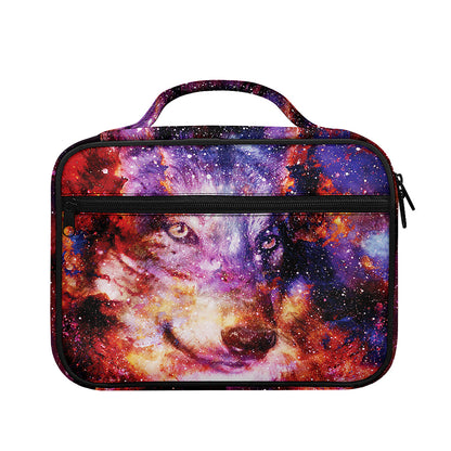 Galaxy Wolf Portrait Print Briefcase Bible Bag