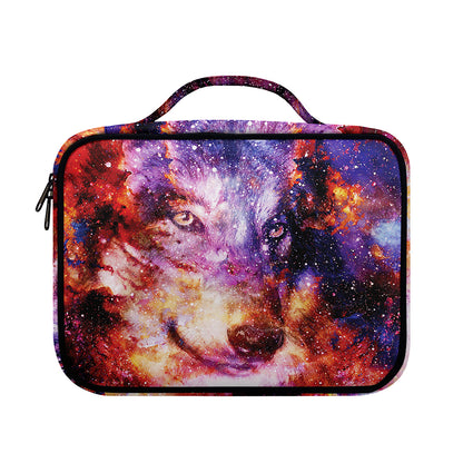 Galaxy Wolf Portrait Print Briefcase Bible Bag