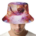 Galaxy Wolf Portrait Print Bucket Hat