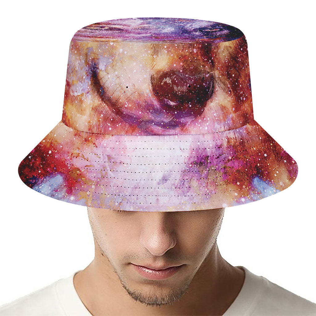 Galaxy Wolf Portrait Print Bucket Hat