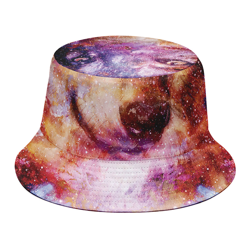 Galaxy Wolf Portrait Print Bucket Hat