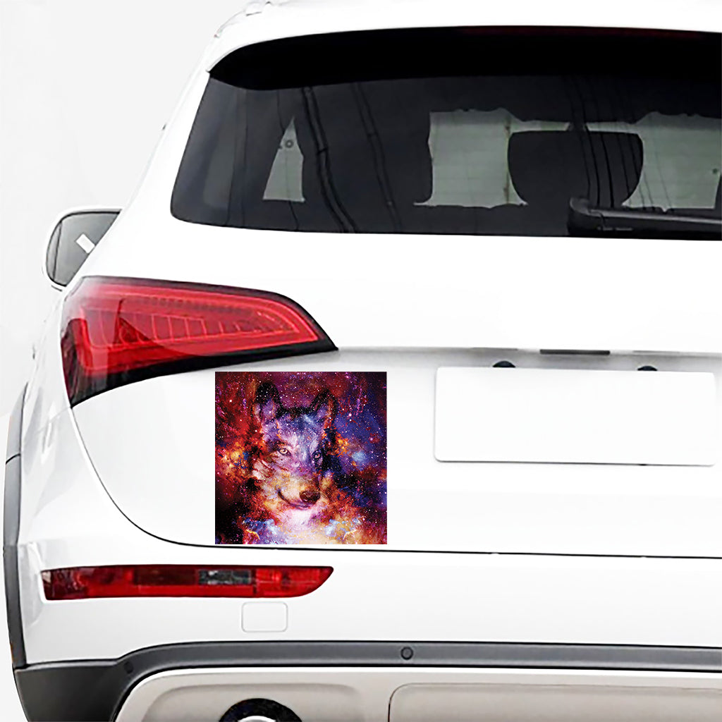 Galaxy Wolf Portrait Print Car Sticker