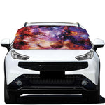 Galaxy Wolf Portrait Print Car Windshield Snow Cover